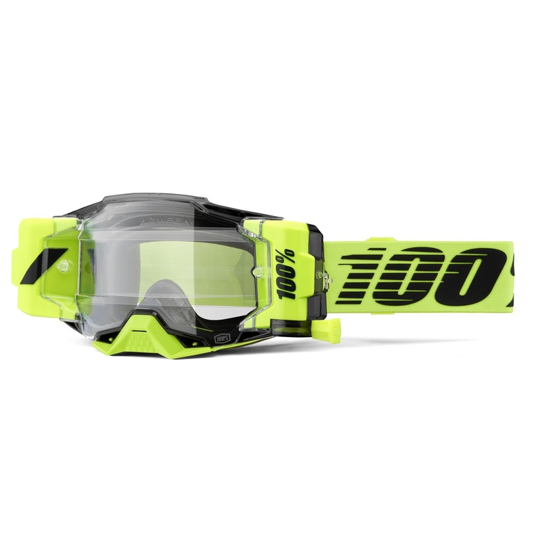 Motocross naočale 100% - USA Armega Forecast fluo zelene (prozirno staklo)