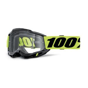 Naočale za motocross 100% ACCURI 2 OTG crno-fluo žute (prozirni pleksiglas)