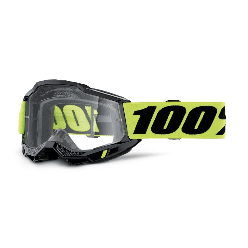 Naočale za motocross 100% ACCURI 2 OTG crno-fluo žute (prozirni pleksiglas)