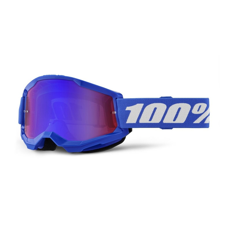 Dječje naočale za motocross 100% STRATA 2 plavo crveno-plavi pleksiglas