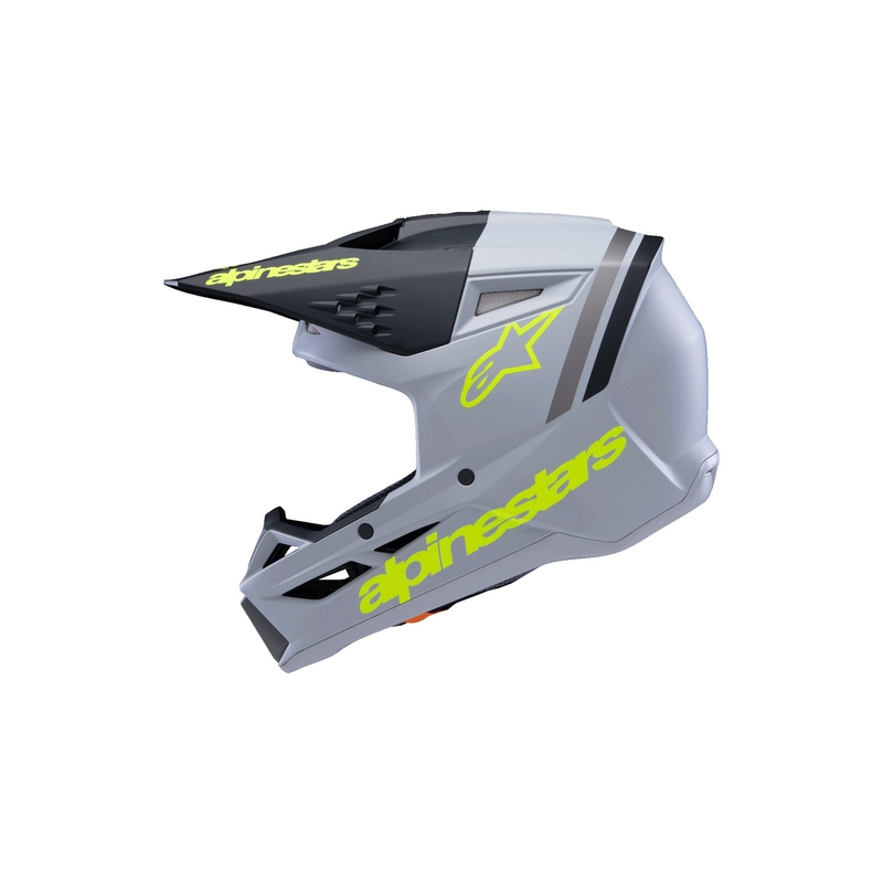 Alpinestars S-M3 RADIUM dječja motocross kaciga mat sivo-fluo žuto-crna