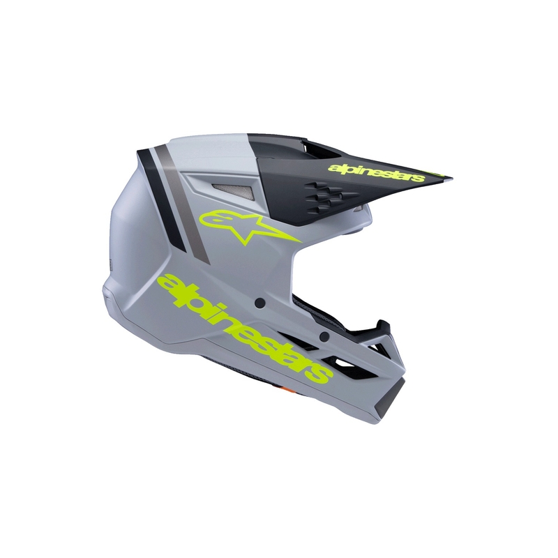 Alpinestars S-M3 RADIUM dječja motocross kaciga mat sivo-fluo žuto-crna