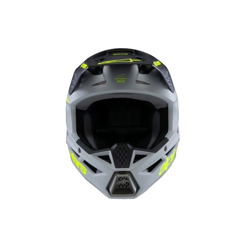 Alpinestars S-M3 RADIUM dječja motocross kaciga mat sivo-fluo žuto-crna