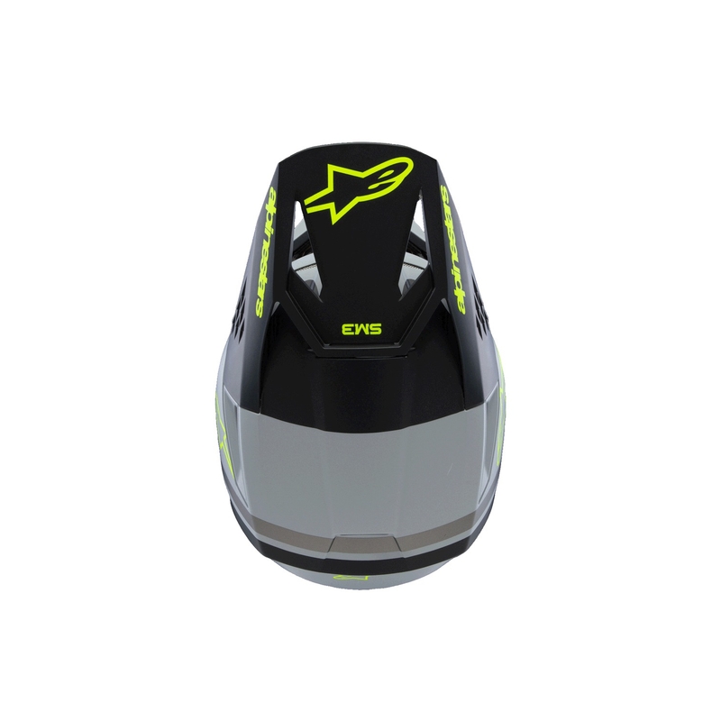 Alpinestars S-M3 RADIUM dječja motocross kaciga mat sivo-fluo žuto-crna