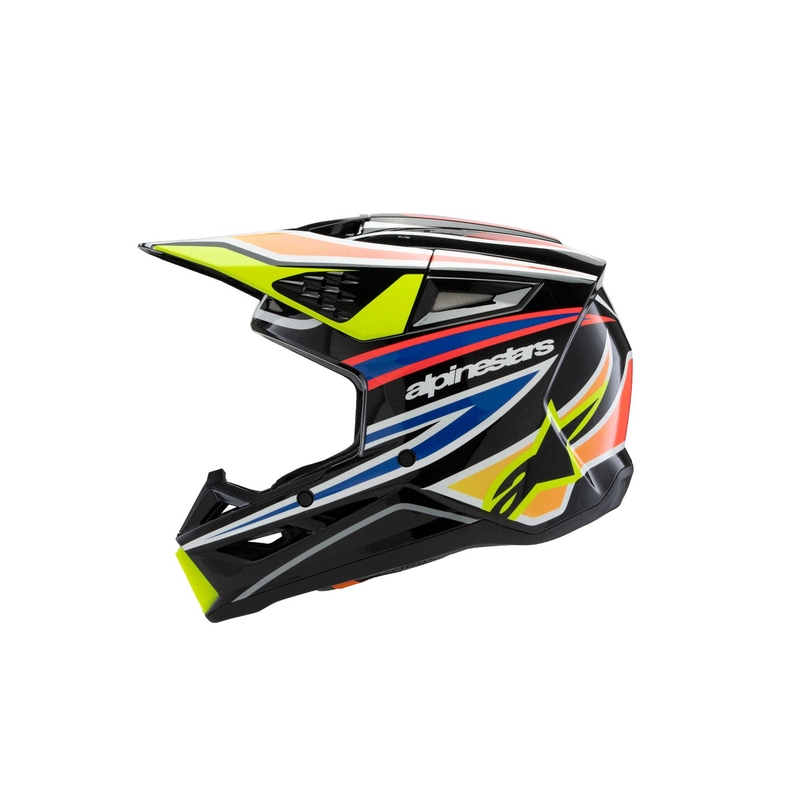 Alpinestars S-M3 WURX dječja motocross kaciga crno-fluo žuto-plavo-crvena