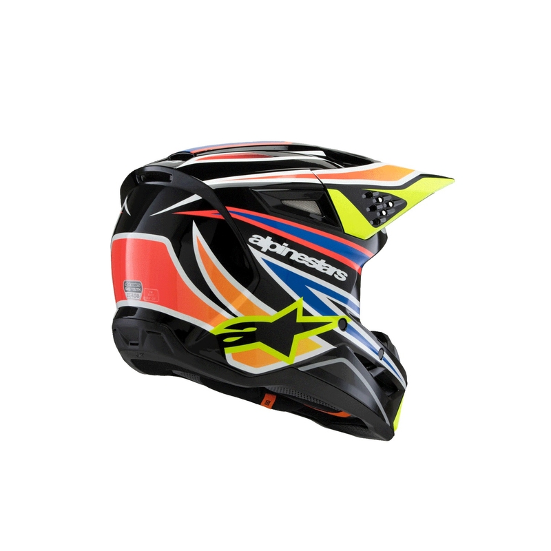 Alpinestars S-M3 WURX dječja motocross kaciga crno-fluo žuto-plavo-crvena