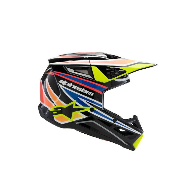 Alpinestars S-M3 WURX dječja motocross kaciga crno-fluo žuto-plavo-crvena