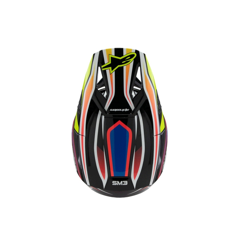 Alpinestars S-M3 WURX dječja motocross kaciga crno-fluo žuto-plavo-crvena