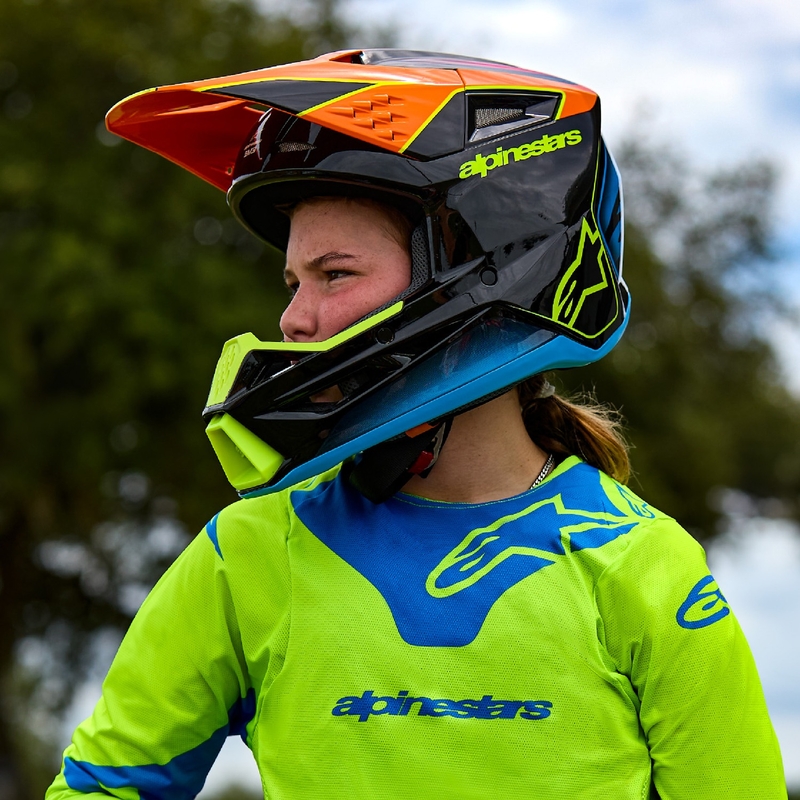 Alpinestars S-M3 WURX dječja motocross kaciga crno-fluo žuto-plavo-crvena