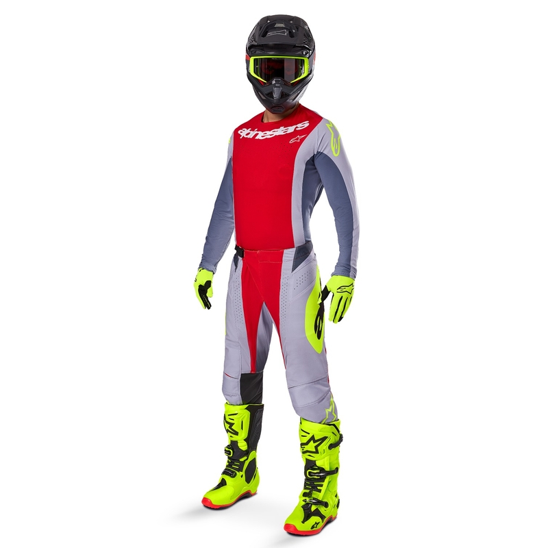 Alpinestars Techstar Melt motocross majica crveno-siva