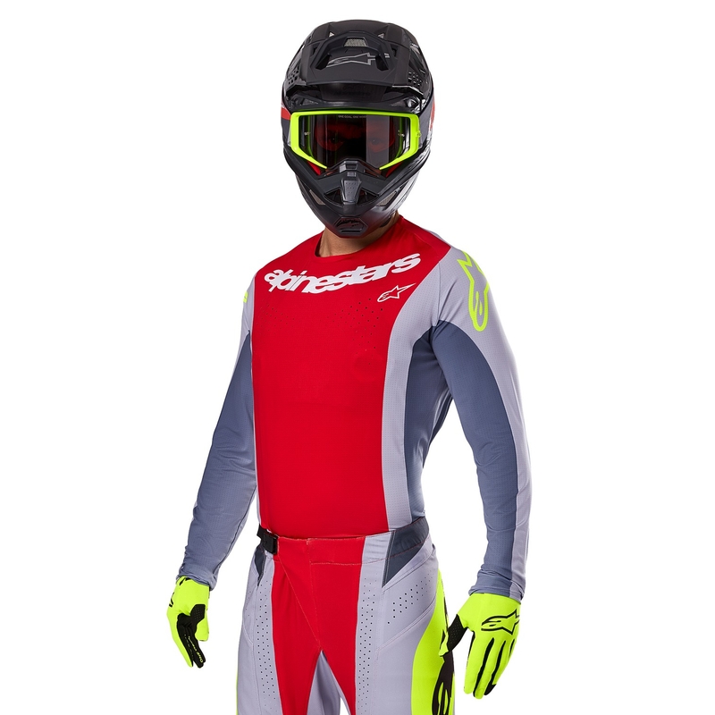 Alpinestars Techstar Melt motocross majica crveno-siva