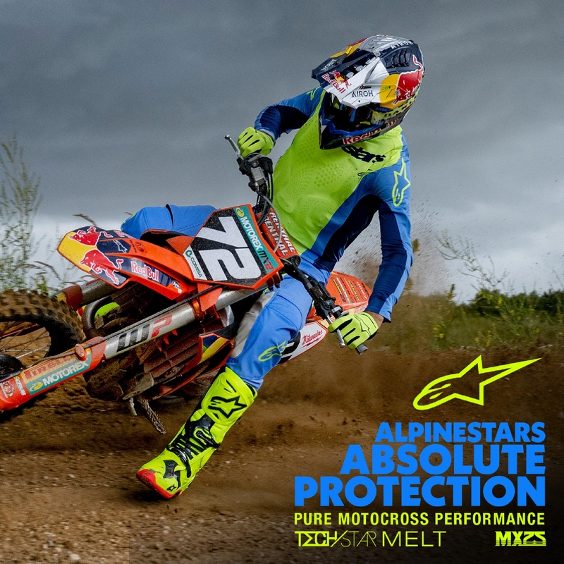 Motocross dres Alpinestars Techstar Melt fluo žuto-plavi