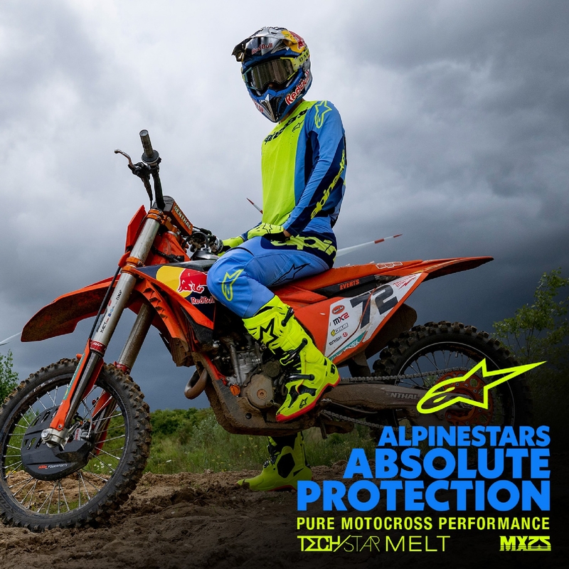 Motocross dres Alpinestars Techstar Melt fluo žuto-plavi