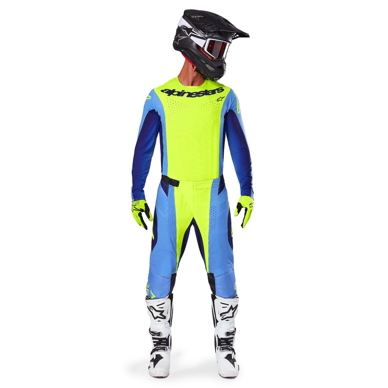 Motocross dres Alpinestars Techstar Melt fluo žuto-plavi