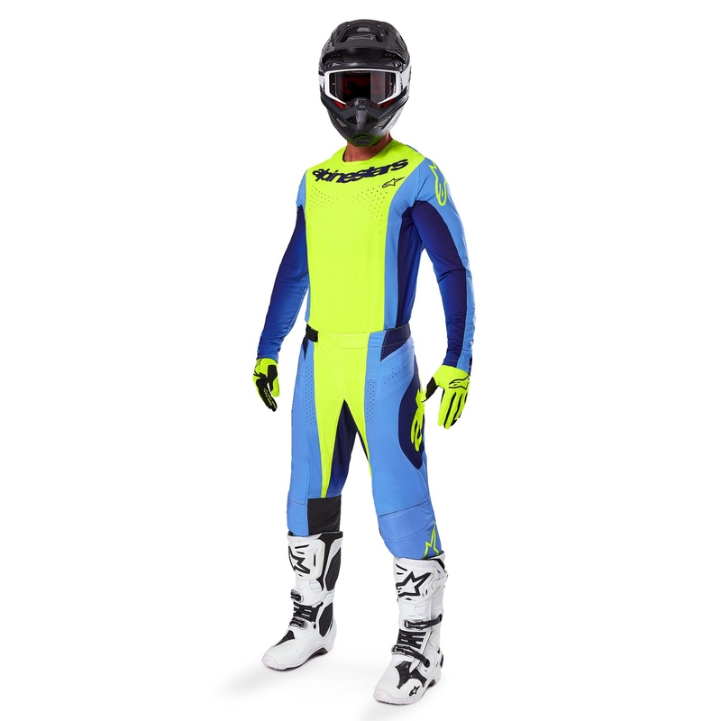 Motocross dres Alpinestars Techstar Melt fluo žuto-plavi
