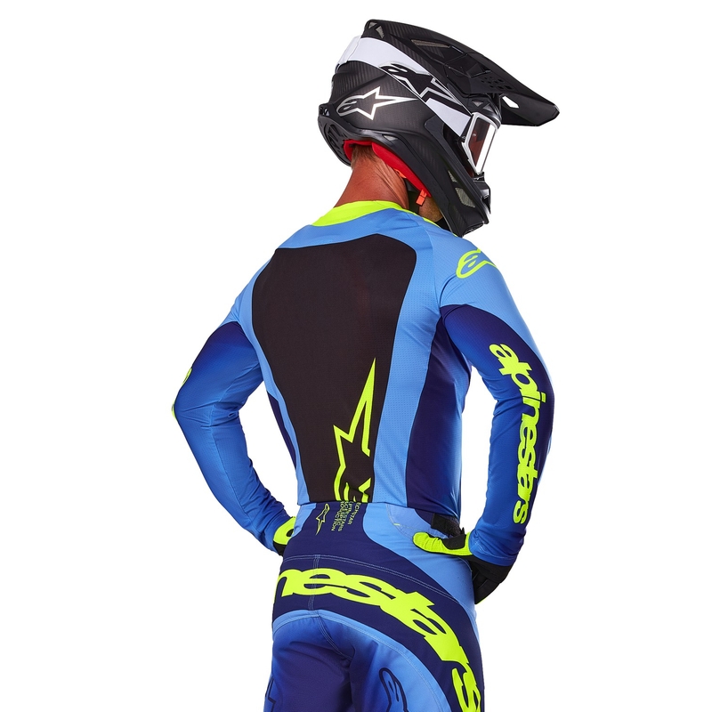 Motocross dres Alpinestars Techstar Melt fluo žuto-plavi