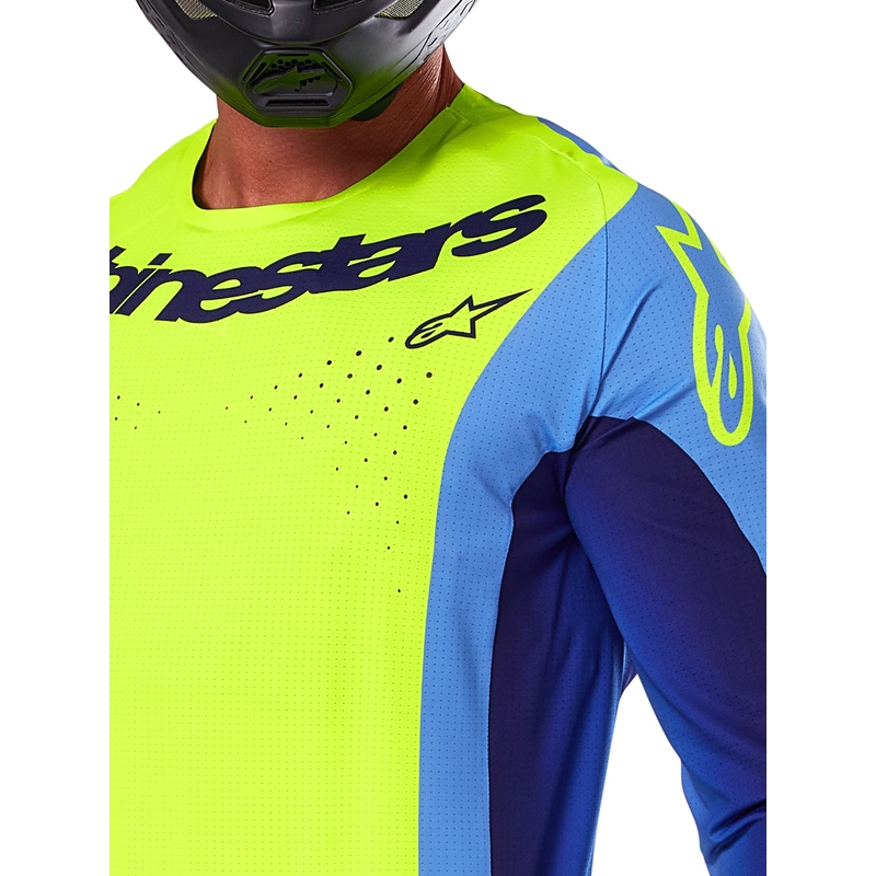 Motocross dres Alpinestars Techstar Melt fluo žuto-plavi