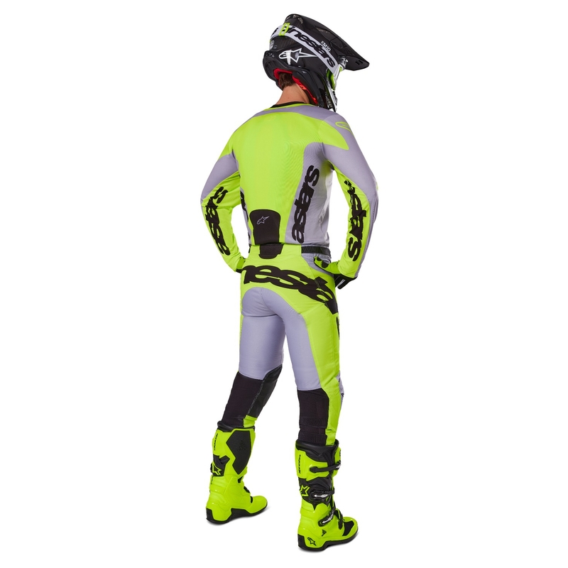 Motocross dres Alpinestars Racer Veil sivo-fluo žuti