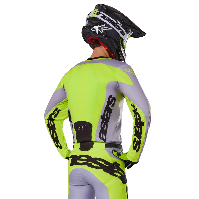 Motocross dres Alpinestars Racer Veil sivo-fluo žuti