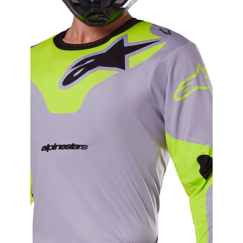Motocross dres Alpinestars Racer Veil sivo-fluo žuti
