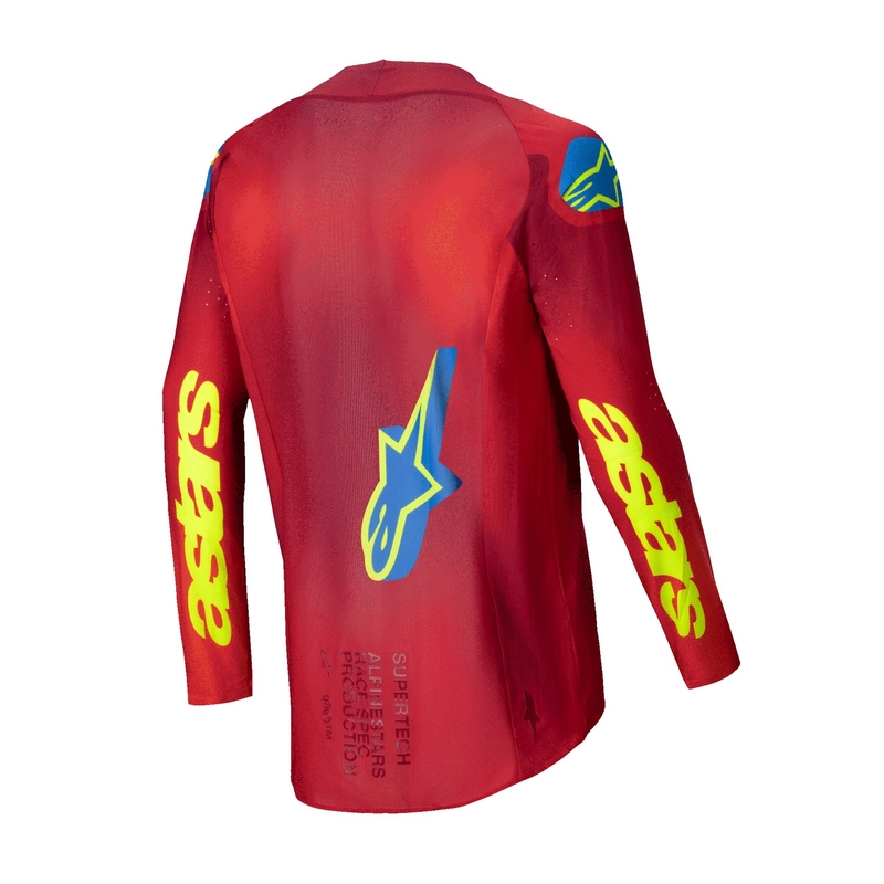 Alpinestars Supertech Maker motocross majica crveno-fluo žuta