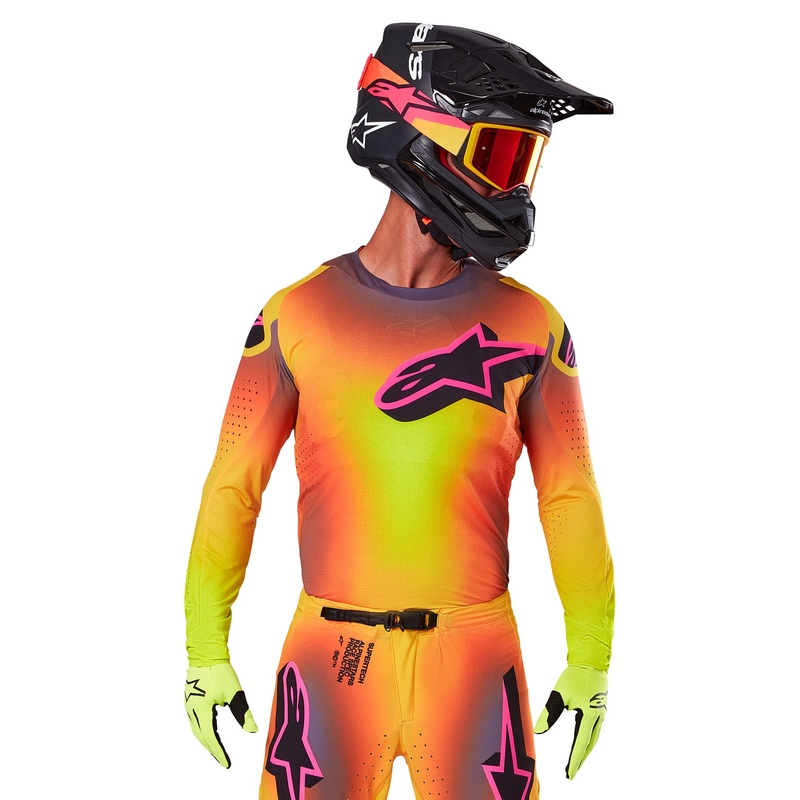 Alpinestars Supertech Lipan motocross dres žuto-roza