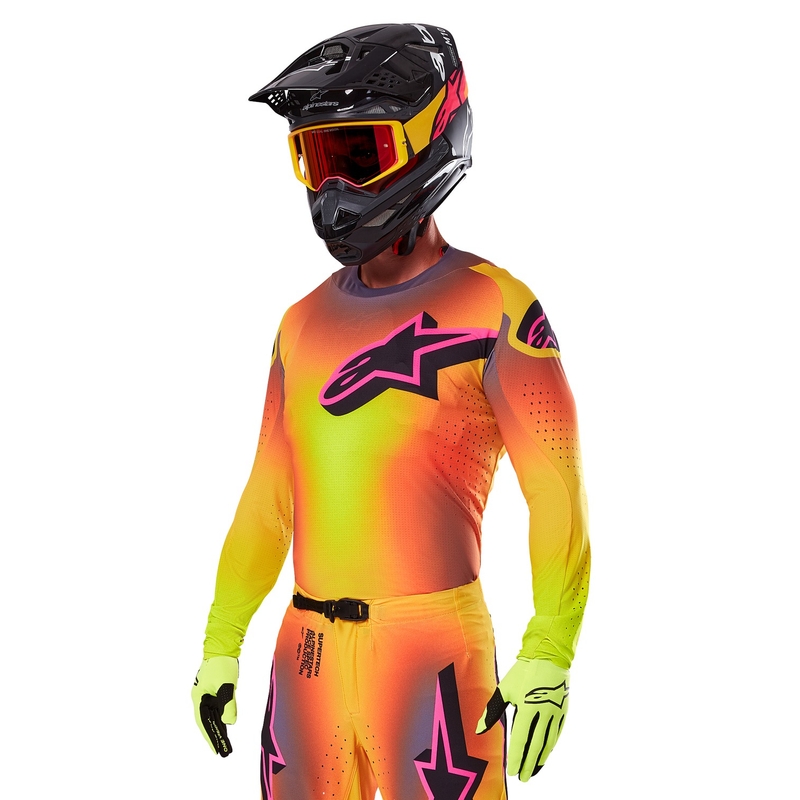 Alpinestars Supertech Lipan motocross dres žuto-roza