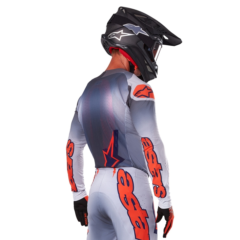 Motocross dres Alpinestars Supertech Lipan sivo-fluo narančasti