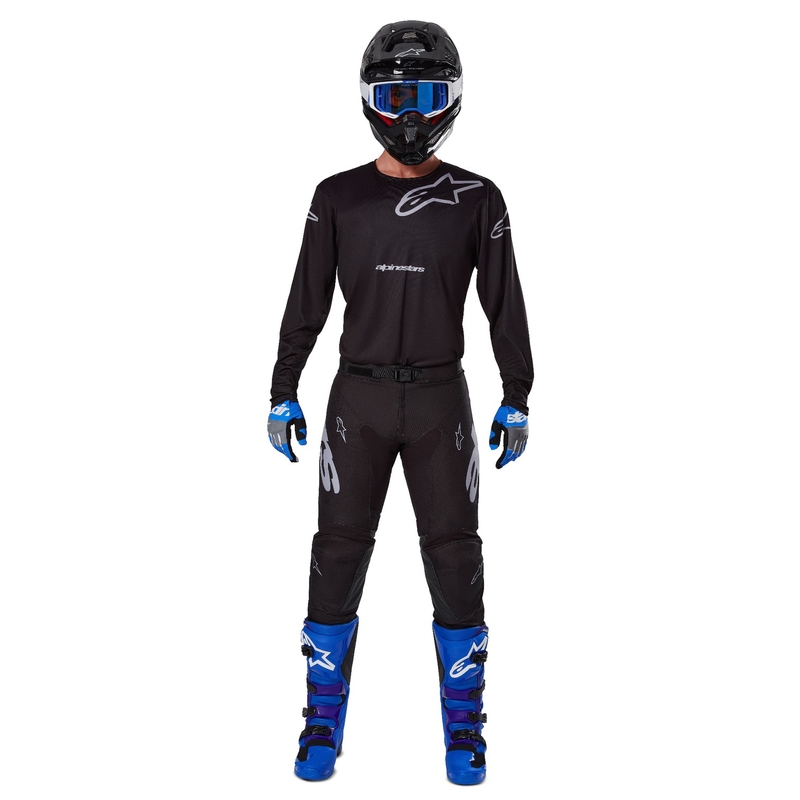 Alpinestars Racer Graphite motocross majica crno-siva