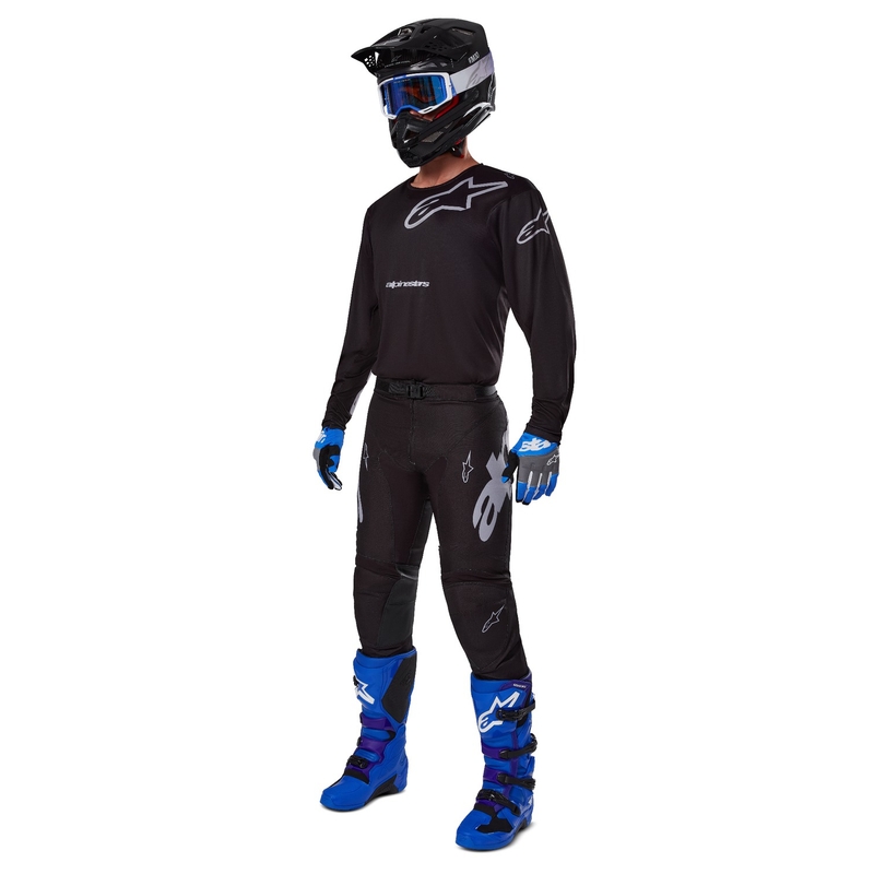 Alpinestars Racer Graphite motocross majica crno-siva