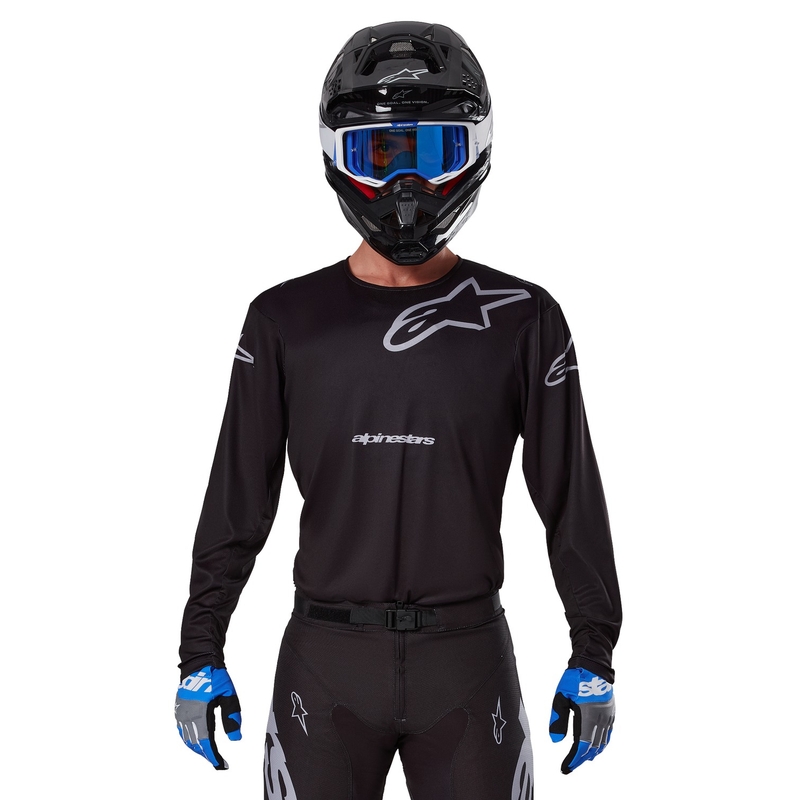 Alpinestars Racer Graphite motocross majica crno-siva