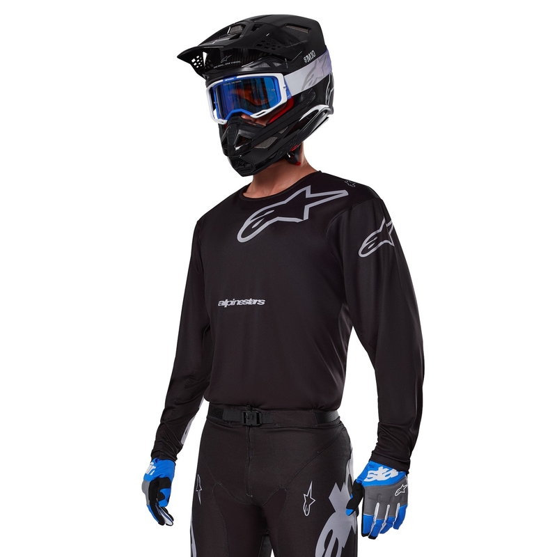 Alpinestars Racer Graphite motocross majica crno-siva