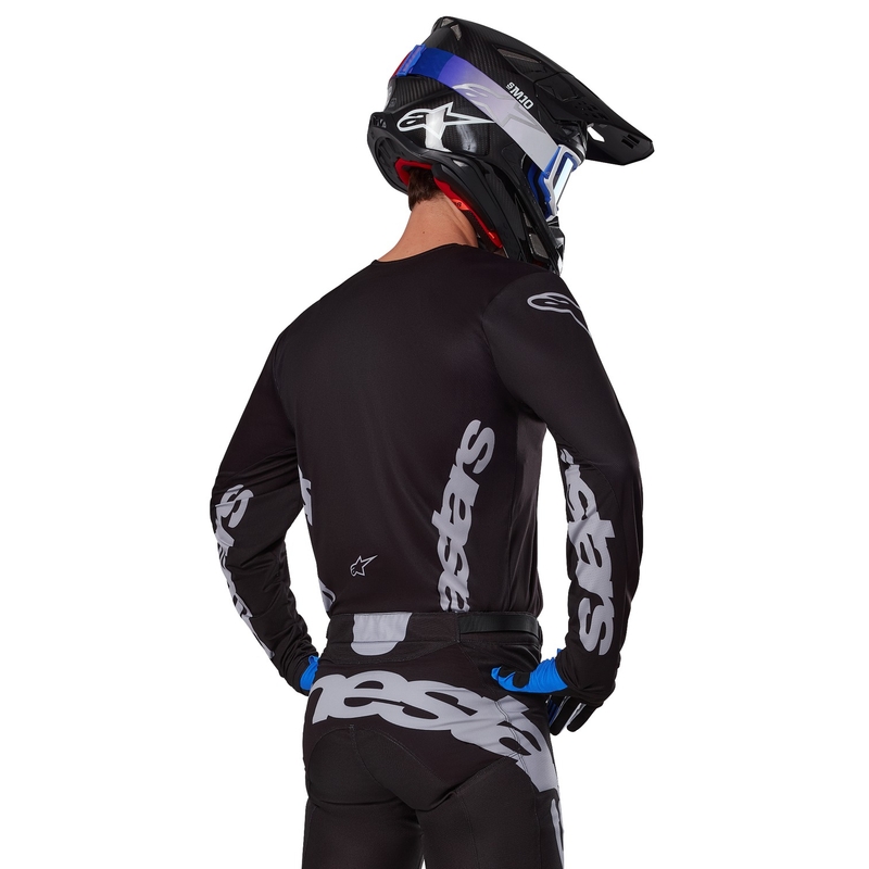 Alpinestars Racer Graphite motocross majica crno-siva