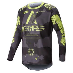 Alpinestars Racer Hollow motocross majica tamno kamuflažno-fluo žuta