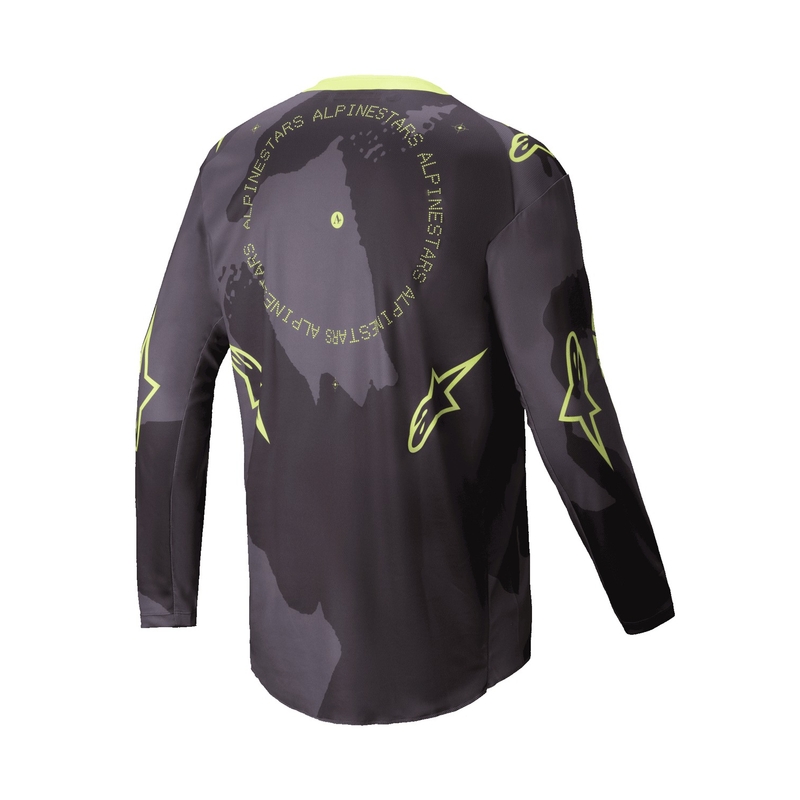 Alpinestars Racer Hollow motocross majica tamno kamuflažno-fluo žuta
