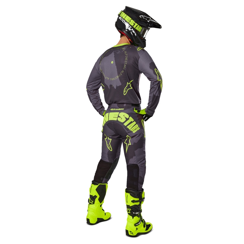 Alpinestars Racer Hollow motocross majica tamno kamuflažno-fluo žuta