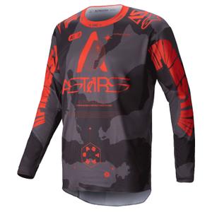 Motocross majica Alpinestars Racer Hollow siva camo-fluo narančasta