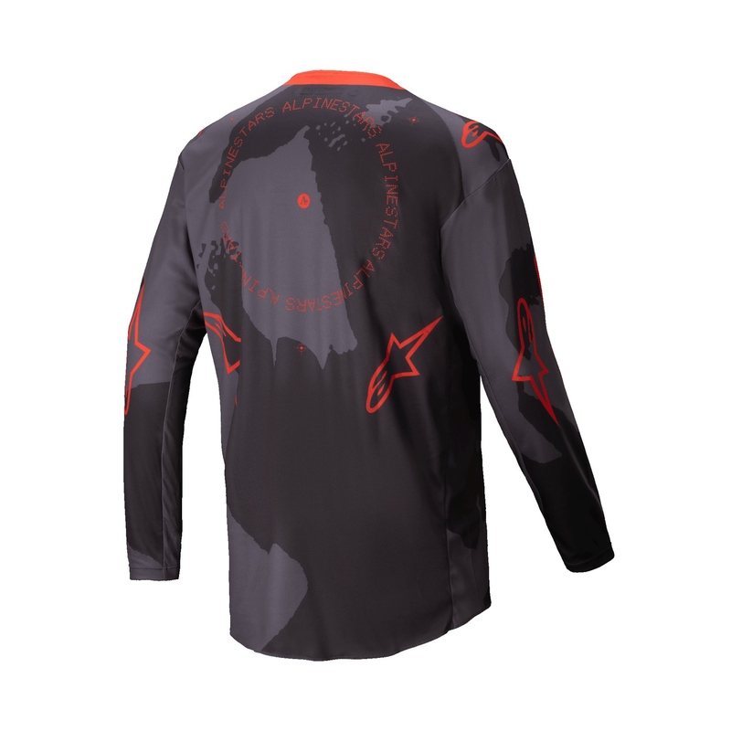 Motocross majica Alpinestars Racer Hollow siva camo-fluo narančasta