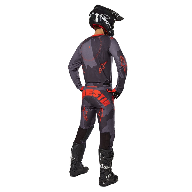Motocross majica Alpinestars Racer Hollow siva camo-fluo narančasta