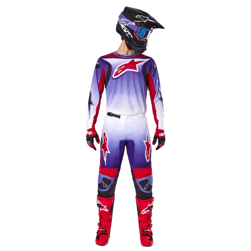 Alpinestars Fluid Wurx motocross dres fluo ljubičasto-crveni