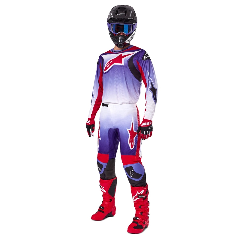 Alpinestars Fluid Wurx motocross dres fluo ljubičasto-crveni