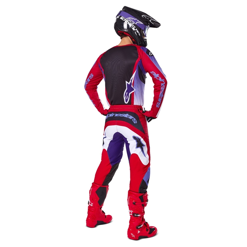 Alpinestars Fluid Wurx motocross dres fluo ljubičasto-crveni
