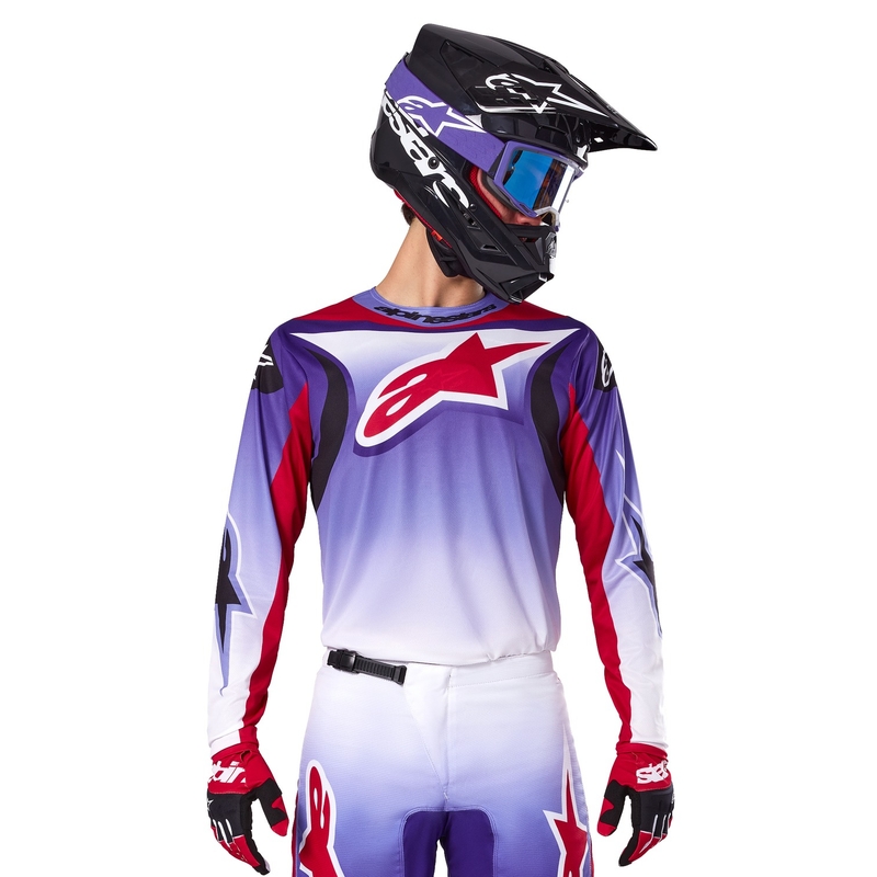 Alpinestars Fluid Wurx motocross dres fluo ljubičasto-crveni