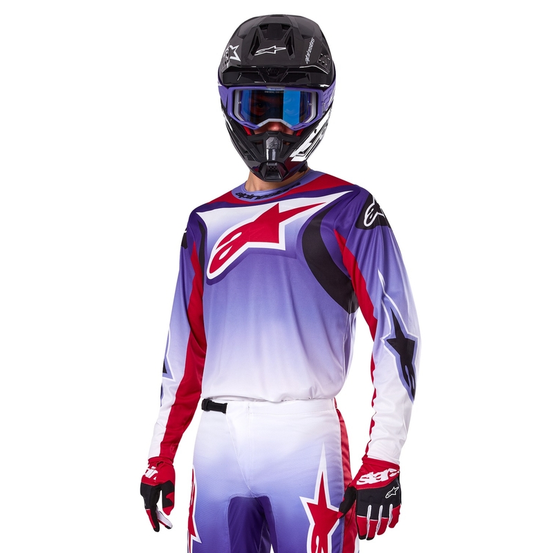 Alpinestars Fluid Wurx motocross dres fluo ljubičasto-crveni