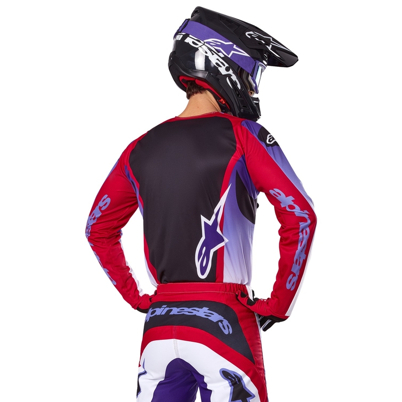 Alpinestars Fluid Wurx motocross dres fluo ljubičasto-crveni