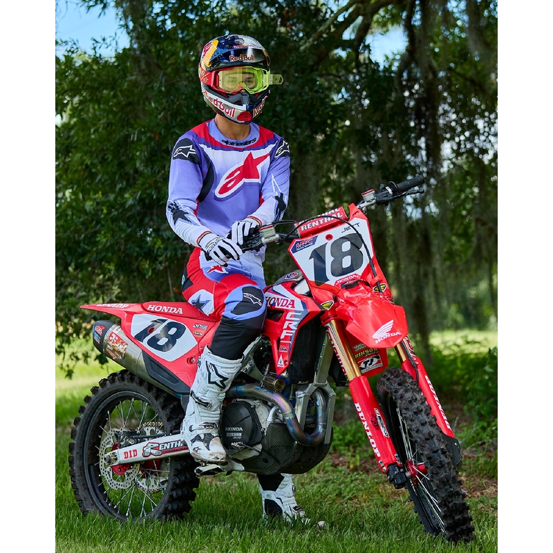 Alpinestars Fluid Wurx motocross dres fluo ljubičasto-crveni