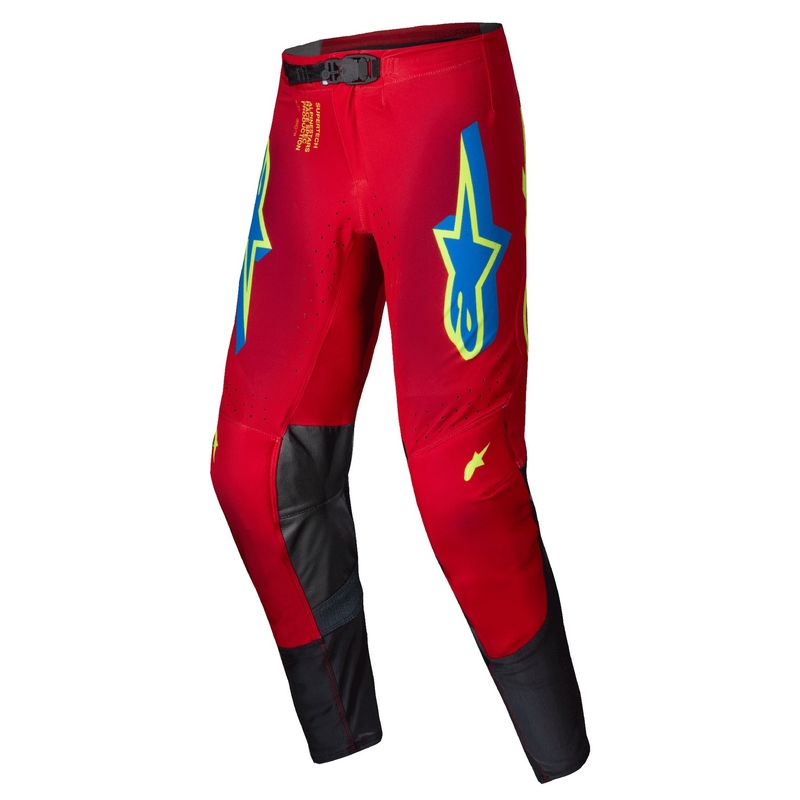 Alpinestars Supertech Maker motocross hlače crveno-fluo žute