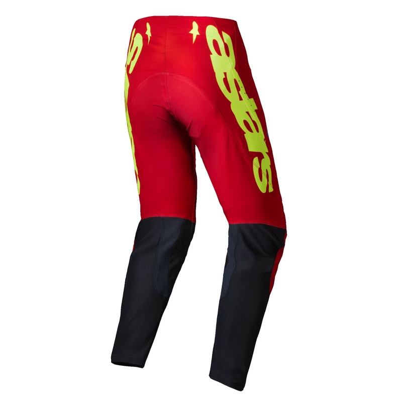 Alpinestars Supertech Maker motocross hlače crveno-fluo žute
