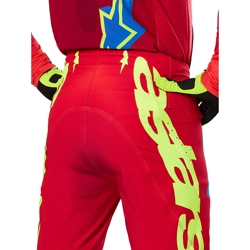 Alpinestars Supertech Maker motocross hlače crveno-fluo žute