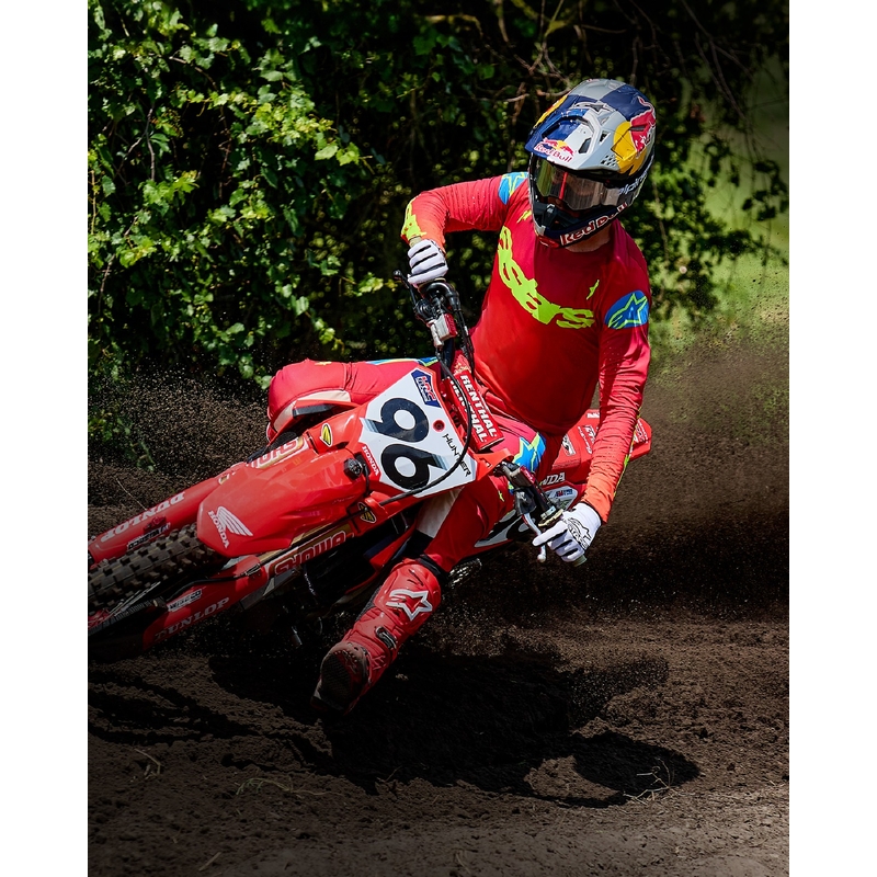 Alpinestars Supertech Maker motocross hlače crveno-fluo žute